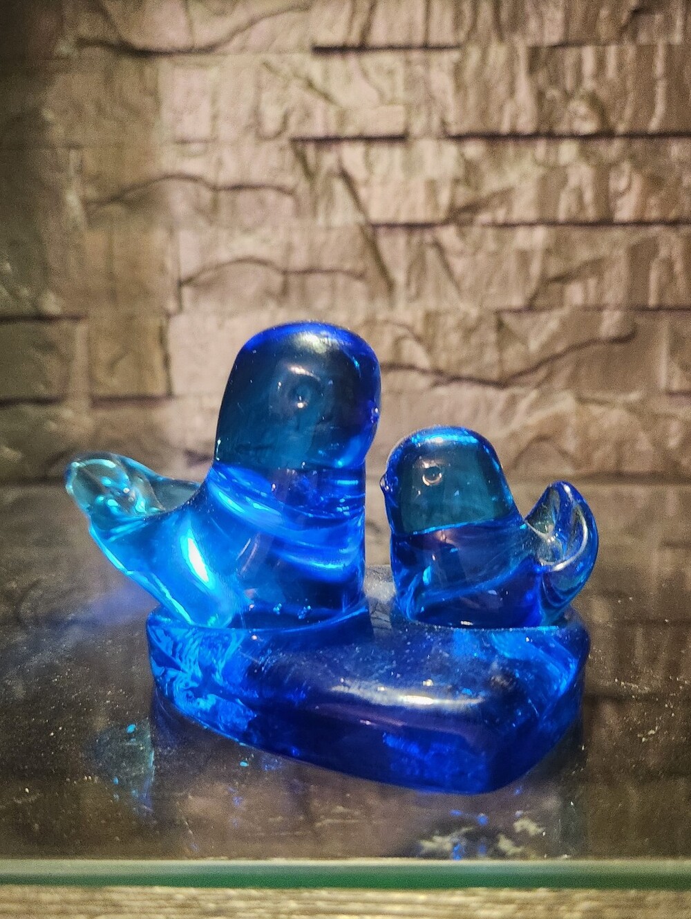 Vintage Double Bluebird Of Happiness Mother & Baby New W/ Tag Signed By Artist